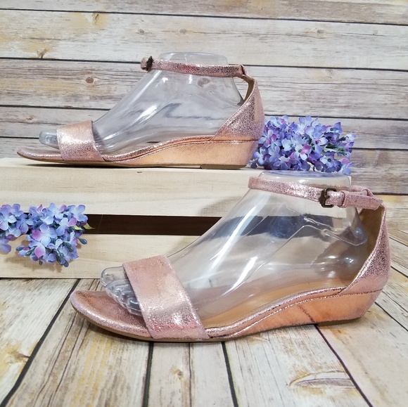 J. Crew Shoes - J Crew 8 Dusty Pink Shimmer Ankle Strap Sandals